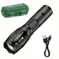 Фонарь ручной BLX51-XPE, 1x18650, zoom, ЗУ microUSB, Box карманный фонарик аккумуляторный