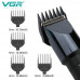 Аккумуляторная машинка для стрижки волос VGR V-698 с LED дисплеем и 4 насадками