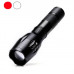 Фонарь ручной R5-2XPE(white+red), 1х18650/3xAAA, ЗУ 220V/12V zoom, Box фонарик аккумуляторный