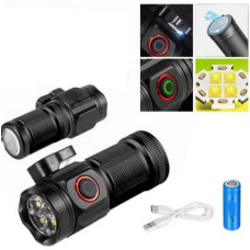 Фонарь ручной W5183-4XHP360 индикация заряда 1x18500, магнит, стропорез, ЗУ Type-C, Box фонарик аккумуляторный