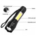 Фонарь ручной W601-XPE(red)+COB(white), Li-Ion аккумулятор, ЗУ microUSB, zoom, Box фонарик аккумуляторный