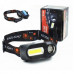 Налобный туристический светодиодный фонарик 1804-LED(red)+COB(white), 1x18650, ЗУ Type-C