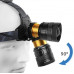 Налобный туристический светодиодный фонарик BL-8076-2-GT100, 2x18650, zoom, ЗУ Type-C, Box