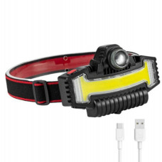 Налобный туристический светодиодный фонарик, BL-W685-LTS+COB (White+ RGB), Li-Ion аккум., ЗУ Type-C, Box