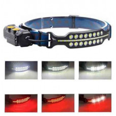 Налобный светодиодный фонарик BL-W690-2-SMD (white+red), Motion Sensor, Li-Ion аккум., ЗУ Type-C, Box