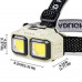 Налобный светодиодный фонарик HX-816S-2COB (white+red), Waterproof, 1x18650, ЗУ Type-C, Box