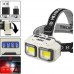 Налобный светодиодный фонарик HX-816S-2COB (white+red), Waterproof, 1x18650, ЗУ Type-C, Box