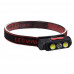Налобный светодиодный фонарик PLD-2119B-XPE+2COB(white+red), 1х18650, ЗП Type-C, Box