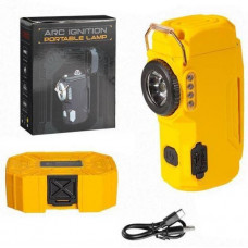 Фонарь ручной MULTIFUNCTIONAL D50-COB yellow с зажигалкой Li-Ion индикация заряда ЗУ Type-C Box