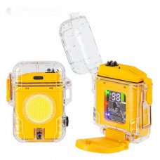 Фонарь ручной MULTIFUNCTIONAL D52-2-COB yellow с зажигалкой Li-Ion индикация заряда ЗУ Type-C Box