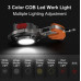 Фонарь ручной W5143-COB(white+yellow+red), multitool, Li-Ion аккумулятор, магнит, карабин, отвертка, ЗУ Type-C