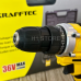 Шуруповерт аккумуляторный профессиональный Krafftec 36V 2ah, 2 аккумулятора, подсветка