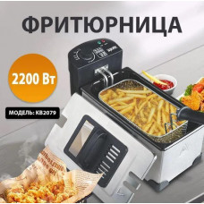 Фритюрница электрическая 2200 Вт DSP KB 2079 со съемной чашей 3 л мультипечь с терморегулятором