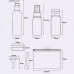 Набор дорожных бутылочек с распылителем и крышками 9 in 1 Travel Bottle Set Серый