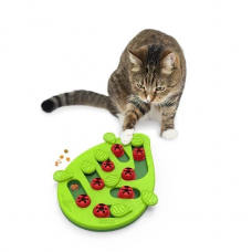Интерактивная игрушка - головоломка для котов Replace Your Bowl божья коровка. Пазл кормушка с кормом