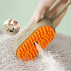 Паровая щетка массажер с ручкой Steamy Brush, для сухого и влажного вычесывания животных