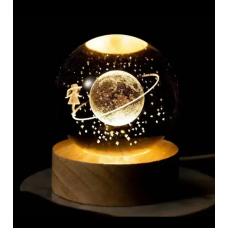 Декоративный 3D ночник хрустальный шар "Нептун" с led подсветкой