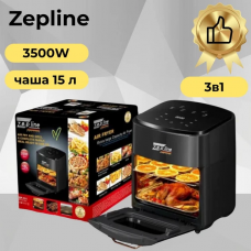 Аэрофритюрница Zepline ZP-111 на 15 л, 3500Вт, аерогриль 3в1, сенсорная мультипечь, домашняя сушилка, настольн