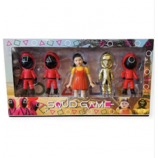 Набор из 5-ти фигурок персонажей из сериала "Игра в Кальмара" 8-12 см Squid