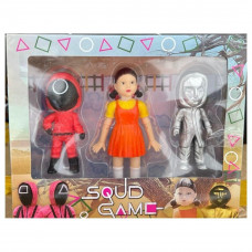 Набор из 3-х фигурок персонажей из сериала "Игра в Кальмара" 8-12 см Squid