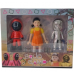 Набор из 3-х фигурок персонажей из сериала "Игра в Кальмара" 8-12 см Squid