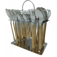 Набор столовых приборов CUTLERY SET CD-01 Ложки, вилки 12 персон 36 предметов Хром-Золото