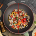 Антипригарная сковорода Wok 32 см для кухни со стеклянной крышкой зелёная MD-16815