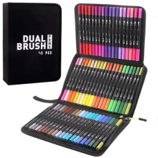 Набор акварельных двусторонних скетч-маркеров для рисования Color brush 48 штук в cумке