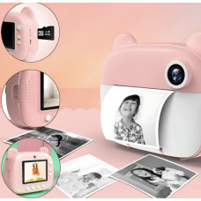 Детский фотоаппарат мгновенной печати Diy instant Digital Camera Розовый MA457pink