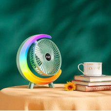 Мини-вентилятор с питанием от usb Fan Вентилятор настольный 1800mAh Портативный мини вентилятор RGB подсветка