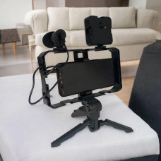 Набор для видеоблогеров с телефонной клеткой VIDEO-MAKING AY-49X с кольцевой лампой и микрофоном