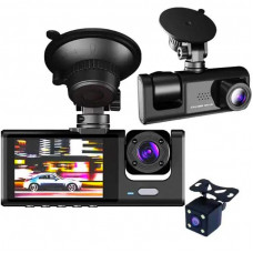 Видеорегистратор Full HD на 3 камеры сенсорный экран DVR S1 CarDvrCam Камера видеонаблюдения для авто