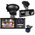 Видеорегистратор Full HD на 3 камеры сенсорный экран DVR S1 CarDvrCam Камера видеонаблюдения для авто