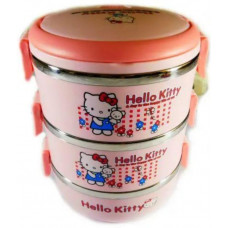 Ланчбокс контейнер для еды Hello Kitty Герметичный пластиковый контейнер детский 3 отдела 2.1 литра