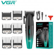 Машинка для стрижки волос VGR V-003 Green триммер для волос, бороды и усов беспроводная профессиональная