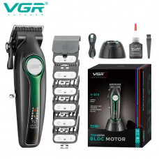 Машинка для стрижки волос VGR V-010 Green триммер для волос, бороды и усов аккумуляторный