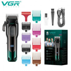 Аккумуляторная машинка для стрижки волос VGR V-013 Green триммер для волос, бороды и усов