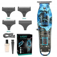 Профессиональный триммер для волос и бороды VGR V-923, аккумуляторный с LED-индикатором и насадками
