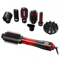 Фен-щетка профессиональный VGR V-488 RED 8 насадок, 1100 Вт с защитой от перегрева мультистайлер