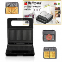 Мультимейкер 3 в 1 Hoffmans HM-3019 электровафельница, гриль и сендвичница, 1000 Вт, сменные панели