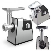 Мясорубка электрическая Hoffmans HM-276, 2000 Вт, с реверсом, толкателем, насадкой для кеббе, нержавеющая сталь