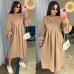 Платье теплое комфортное в стиле OVERSIZE Мод : 771-1106 Цвета - меланж, черный, фреза, шоколад, графит, бежевый