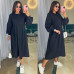 Платье теплое комфортное в стиле OVERSIZE Мод : 771-1106 Цвета - меланж, черный, фреза, шоколад, графит, бежевый