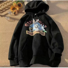 Худи Oversize Looney Tunes трехнитка на флисе с принтом размер: 42-48 Модель 1526-2326 цвет черный
