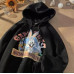 Худи Oversize Looney Tunes трехнитка на флисе с принтом размер: 42-48 Модель 1526-2326 цвет черный