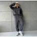 Парные теплые костюмы Family Look флис полар кофта + штаны Модель: 1554-966 Цвет: Серый, Черный