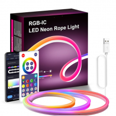 Умная гибкая LED Neon RGB 5 м USB с управлением через телефон и Bluetooth
