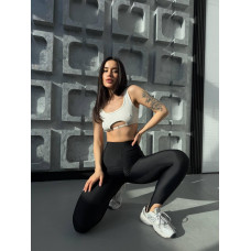Леггинсы женские со штрипками Модель: 1466-099 Цвет: черный